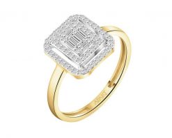 Pierścionek z żółtego złota diamentami - 0,21 ct - próba 585. Żółte pierścionki Apart, z diamentem, złote. Za 4,190.00 zł.