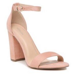 Sandały DeeZee. Czerwone sandały DeeZee, bez wzorów, bez obcasa, na słupku, bez zapięcia. Za 129.99 zł.