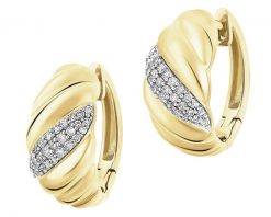 Kolczyki z żółtego złota z diamentami - koła - 0,20 ct - próba 585. Żółte kolczyki Apart, z diamentem, złote. Za 5,890.00 zł.