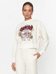 Guess Bluza W3BQ22 K9R31 Écru Regular Fit. Bluzy Guess, xl, z aplikacjami, z bawełny, bez kaptura. Za 429.99 zł.