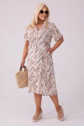 Letnia sukienka Nel w stylu safari PLUS SIZE XXL LATO. Brązowe sukienki Moda Size Plus Iwanek, na plażę, na lato, plus size, bez wzorów, z elastanu, eleganckie, z asymetrycznym kołnierzem, plus size, bez ramiączek, mini, asymetryczne. Za 299.90 zł.