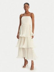 Guess Sukienka koktajlowa W6GKA GW2584 Écru Regular Fit. Sukienki Guess, z aplikacjami, z syntetyku, wizytowe, bez kołnierzyka, bez ramiączek. Za 954.99 zł.