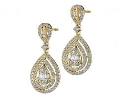 Kolczyki z żółtego złota z diamentami - 0,76 ct - próba 585. Żółte kolczyki Apart, z diamentem, złote. Za 9,190.00 zł.