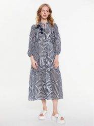MAX&Co. Sukienka codzienna Renzo 72212023 Granatowy Regular Fit. Niebieskie sukienki MAX&Co., na co dzień, bez wzorów, z bawełny, bez kołnierzyka, bez ramiączek, proste. Za 1,579.00 zł.