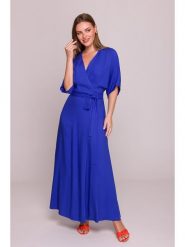 Stylove Sukienka w kolorze niebieskim rozmiar: L. Niebieskie sukienki Stylove, l, bez wzorów, z wiskozy, bez kołnierzyka, bez ramiączek, maxi. Za 294.97 zł.