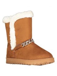 Geographical Norway Botki zimowe "Oseille" w kolorze jasnobrązowym rozmiar: 37. Brązowe botki Geographical Norway, na zimę, bez wzorów, z futra, bez obcasa, bez zapięcia. Za 78.99 zł.