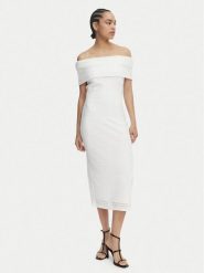 MICHAEL Michael Kors Sukienka codzienna MS683E1KS1 Biały Slim Fit. Białe sukienki MICHAEL Michael Kors, na co dzień, m, bez wzorów, z syntetyku, bez kołnierzyka, bez ramiączek, proste. Za 1,229.00 zł.