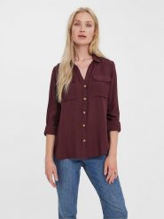Vero Moda Koszula w kolorze brązowym rozmiar: XXL. Brązowe koszule Vero Moda, xxl, bez wzorów, z wiskozy, bez kołnierzyka, bez ramiączek. Za 87.45 zł.