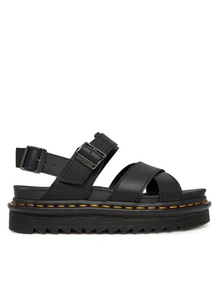 Dr. Martens Sandały Voss II DM31558001 Czarny. Czarne sandały Dr. Martens, bez wzorów, ze skóry, bez obcasa, na płaskiej podeszwie, bez zapięcia. Za 484.99 zł.