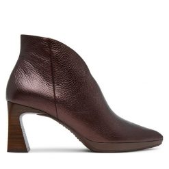 Botki Hispanitas. Brązowe botki Hispanitas, bez wzorów, bez obcasa, na słupku, bez zapięcia. Za 699.99 zł.