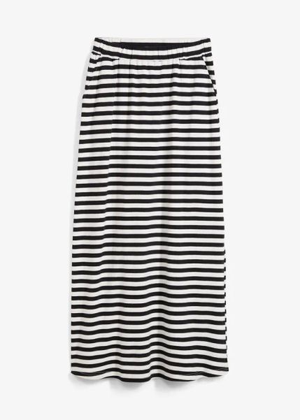 Spódnica maxi z czystej bawełny organicznej. Czarne spódnice bonprix, bez wzorów, z bawełny, maxi. Za 69.99 zł.