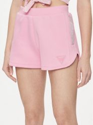Guess Szorty materiałowe Kiara V4GD16 FL04P Różowy Regular Fit. Czerwone szorty Guess, z aplikacjami, z bawełny. Za 209.99 zł.