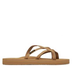 Japonki Teva. Brązowe klapki Teva, bez wzorów, bez obcasa. Za 119.99 zł.