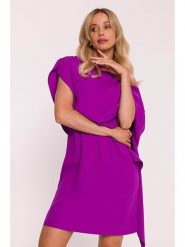 Stylove Sukienka w kolorze fioletowym rozmiar: XXL. Różowe sukienki Stylove, na co dzień, xxl, bez wzorów, bez kołnierzyka, bez ramiączek, mini, proste. Za 214.99 zł.