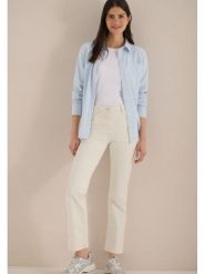 Cecil Spodnie w kolorze kremowym rozmiar: W26/L30. Brązowe spodnie materiałowe Cecil, na co dzień, l, z aplikacjami, z materiału, z podwyższonym stanem. Za 132.36 zł.