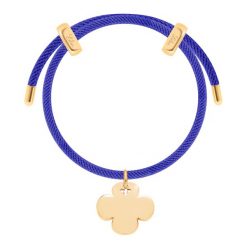 Bransoletka Liana, pozłacana w kolorze ciemnoniebieskim z okrągłą koniczyną. Niebieskie bransoletki Lilou, pozłacane. Za 288.00 zł.