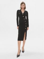 Pinko Sukienka dzianinowa Comasico 101925 A16I Czarny Slim Fit. Czarne sukienki Pinko, s, bez wzorów, z dzianiny, bez kołnierzyka, bez ramiączek. Za 519.99 zł.