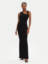 Versace Jeans Couture Sukienka letnia 78HAO973 Czarny Slim Fit. Czarne sukienki Versace Jeans Couture, na lato, bez wzorów, z bawełny, bez kołnierzyka, bez ramiączek. Za 579.99 zł.