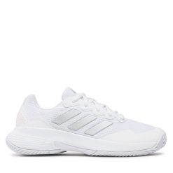 Buty do tenisa adidas. Białe obuwie sportowe Adidas, bez zapięcia, tenisowe. Za 329.99 zł.