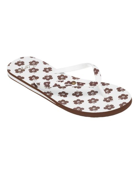 Japonki damskie ROXY Portofino III. Białe klapki Roxy, bez wzorów, z gumy, bez obcasa. Za 89.99 zł.