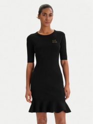 Armani Exchange Sukienka dzianinowa XW001872 AF10352 Czarny Slim Fit. Czarne sukienki Armani Exchange, xs, bez wzorów, z dzianiny, bez kołnierzyka, bez ramiączek. Za 759.99 zł.