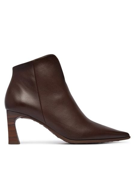 Hispanitas Botki HI265076 Brązowy ciemny. Brązowe botki Hispanitas, bez wzorów, ze skóry, bez obcasa, na słupku, bez zapięcia. Za 739.99 zł.
