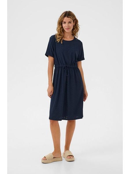 Cream Sukienka w kolorze granatowym rozmiar: M. Niebieskie sukienki Cream, m, bez wzorów, bez kołnierzyka, bez ramiączek, midi, rozkloszowane. Za 134.95 zł.