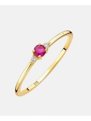Revoni Złoty pierścionek z diamentami i rubinem rozmiar: 56. Różowe pierścionki Revoni, z diamentem, złote. Za 978.99 zł.