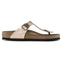 Birkenstock Gizeh BF Japonki damskie. Brązowe klapki Birkenstock, bez wzorów, ze skóry, bez obcasa. Za 339.99 zł.