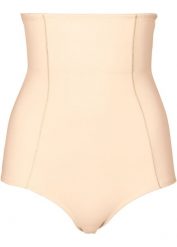 Figi shape z wysoką talią, silny stopień modelowania sylwetki. Brązowe figi bonprix, bez wzorów, z bawełny. Za 82.99 zł.