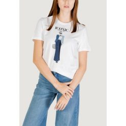 Koszulka crop top Kobieta ONLY Onlemma Life Reg S/S Lady Top Box Jrs. Niebieskie topy Only, s, bez wzorów, z bawełny, bez kołnierzyka, bez ramiączek. Za 127.75 zł.