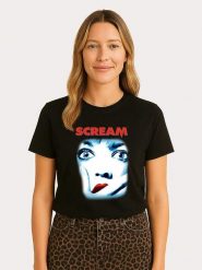 WOOOP Koszulka "Scream Official Movie Poster" w kolorze czarnym rozmiar: L. Czarne bluzki Wooop, l, bez wzorów, z bawełny, bez kołnierzyka, bez ramiączek. Za 56.99 zł.