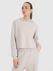 4F Bluza w kolorze szarobrązowym rozmiar: L. Szare bluzy 4f, l, bez wzorów, z kapturem. Za 79.99 zł.