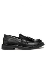 Geox Lordsy D Serilda D46WYH 00043 C9999 Czarny. Czarne lordsy Geox, bez wzorów, ze skóry, bez obcasa, bez zapięcia. Za 519.99 zł.