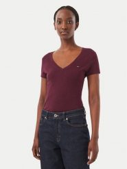 Tommy Jeans T-Shirt DW0DW20458 Fioletowy Slim Fit. Fioletowe t-shirty Tommy Jeans, s, bez wzorów, z bawełny, bez kołnierzyka, bez ramiączek. Za 129.99 zł.