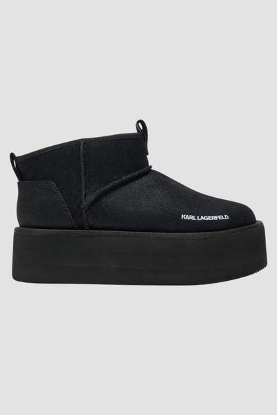 KARL LAGERFELD Czarne botki zamszowe THERMO Lo Slip On Boot, Rozmiar 40. Czarne botki KARL LAGERFELD, bez wzorów, z zamszu, bez obcasa, bez zapięcia. W wyprzedaży za 585.99 zł.