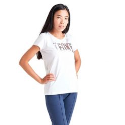 Damska koszulka basic z krótkim rękawem. Białe bluzki LEONE 1947 APPAREL, bez wzorów, z bawełny, sportowe, bez kołnierzyka, bez ramiączek. W wyprzedaży za 69.47 zł.