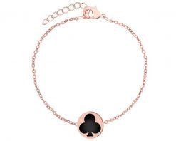 Bransoletka ze stali szlachetnej z emalią - trefl. Bransoletki Elixa, ze stali. Za 149.00 zł.