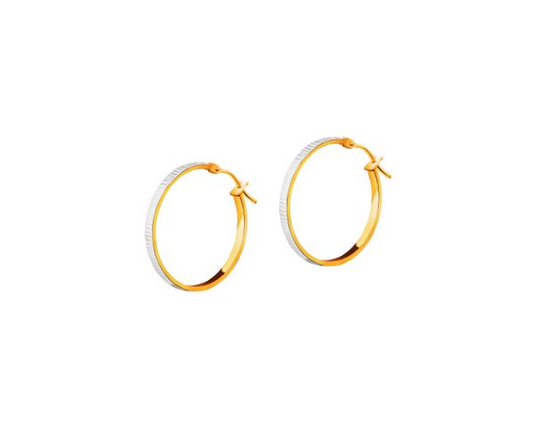 Złote kolczyki - koła, 23 mm. Żółte kolczyki Apart, złote. W wyprzedaży za 489.30 zł.