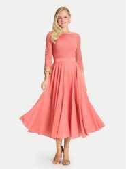 Swing Sukienka koktajlowa 77761710 Koralowy Regular Fit. Pomarańczowe sukienki Swing, bez wzorów, z syntetyku, wizytowe, bez kołnierzyka, bez ramiączek. Za 539.99 zł.
