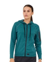 Bluza damska wełniana z kapturem Brubeck OUTDOOR MERINO. Zielone bluzy Brubeck, m, bez wzorów, z poliesteru, z kapturem. Za 399.00 zł.
