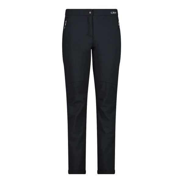 Damskie spodnie slim softshell CMP. Czarne spodnie narciarskie CMP, xs, bez wzorów, z materiału, trekkingowe. Za 308.50 zł.
