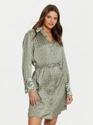 Guess Sukienka koszulowa W5RK40 WF1T2 Zielony Regular Fit. Zielone sukienki Guess, s, z aplikacjami, z syntetyku, bez kołnierzyka, bez ramiączek, koszulowe. Za 379.99 zł.