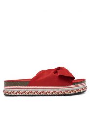 DeeZee Klapki E2050-3 Czerwony. Czerwone klapki DeeZee, bez wzorów, z materiału, bez obcasa. Za 69.99 zł.