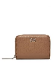 Calvin Klein Mały Portfel Damski K60K612188 Brązowy. Brązowe portfele Calvin Klein, bez wzorów, ze skóry. Za 119.99 zł.