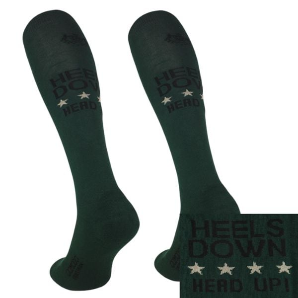 Skarpetki jeździeckie Heels Down zielone. Zielone skarpety COMODO, bez wzorów, z bawełny. Za 29.99 zł.