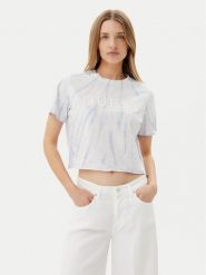 Guess T-Shirt V5GI19 I3Z14 Fioletowy Regular Fit. Fioletowe t-shirty Guess, xxs, z aplikacjami, z bawełny, bez kołnierzyka, bez ramiączek. Za 117.00 zł.