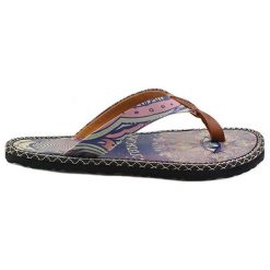 Calceo Japonki w kolorze fioletowym ze wzorem rozmiar: 39. Różowe klapki Calceo, bez wzorów, z materiału, z otwartym noskiem, bez obcasa. Za 165.99 zł.