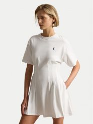 Polo Ralph Lauren Sukienka codzienna 211A96342002 Biały Slim Fit. Białe sukienki Polo Ralph Lauren, na co dzień, s, bez wzorów, z bawełny, bez kołnierzyka, bez ramiączek, proste. Za 989.99 zł.