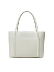 Calvin Klein Torebka Ck Linn Medium Shopper K60K613110 Biały. Białe shopper Calvin Klein, bez wzorów, ze skóry, bez dodatków. Za 359.99 zł.